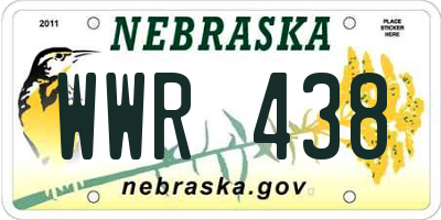 NE license plate WWR438
