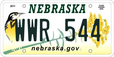 NE license plate WWR544