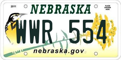 NE license plate WWR554