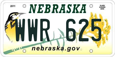 NE license plate WWR625