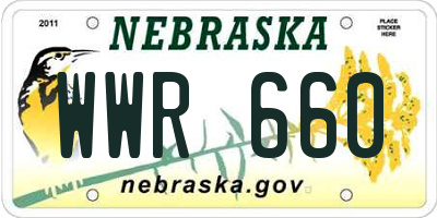 NE license plate WWR660
