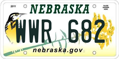 NE license plate WWR682