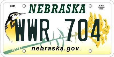 NE license plate WWR704