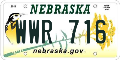 NE license plate WWR716