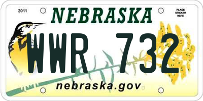 NE license plate WWR732