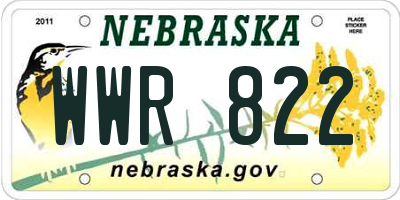 NE license plate WWR822