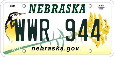 NE license plate WWR944