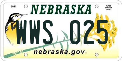 NE license plate WWS025