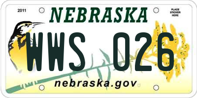 NE license plate WWS026