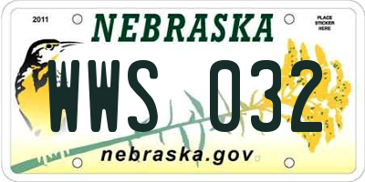 NE license plate WWS032