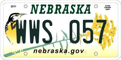 NE license plate WWS057