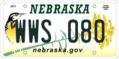 NE license plate WWS080