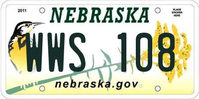 NE license plate WWS108