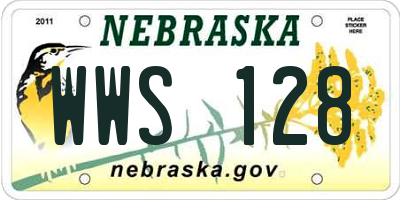 NE license plate WWS128