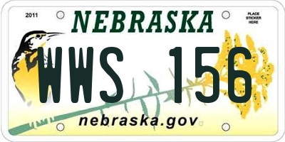 NE license plate WWS156