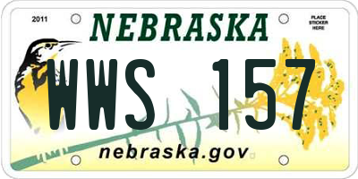 NE license plate WWS157