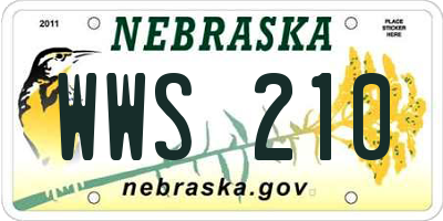 NE license plate WWS210