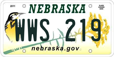 NE license plate WWS219