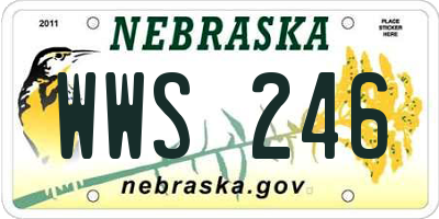 NE license plate WWS246