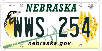 NE license plate WWS254