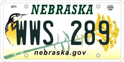 NE license plate WWS289