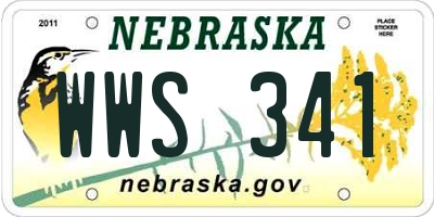 NE license plate WWS341