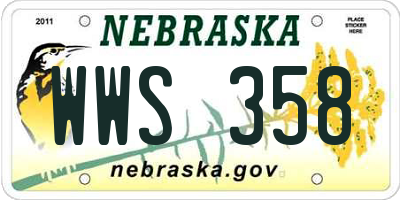 NE license plate WWS358