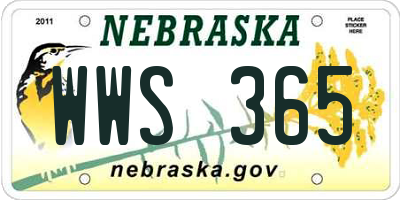 NE license plate WWS365