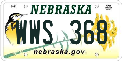 NE license plate WWS368