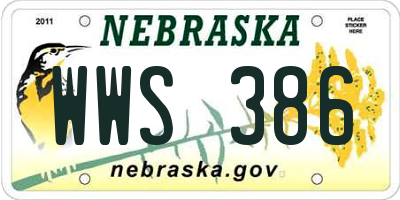 NE license plate WWS386
