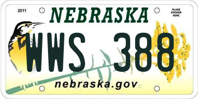 NE license plate WWS388