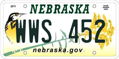 NE license plate WWS452