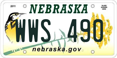 NE license plate WWS490