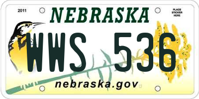 NE license plate WWS536