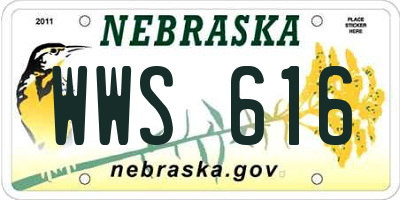 NE license plate WWS616