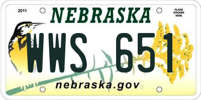NE license plate WWS651