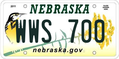 NE license plate WWS700