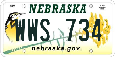 NE license plate WWS734