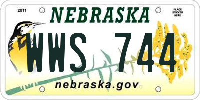 NE license plate WWS744