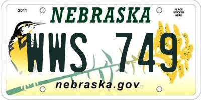 NE license plate WWS749