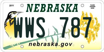 NE license plate WWS787