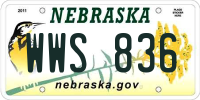 NE license plate WWS836