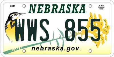 NE license plate WWS855
