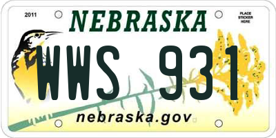 NE license plate WWS931