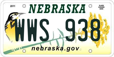 NE license plate WWS938