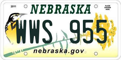 NE license plate WWS955