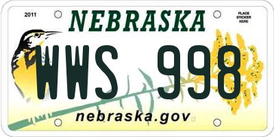 NE license plate WWS998