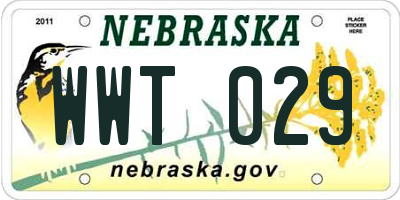 NE license plate WWT029