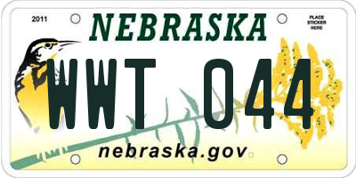 NE license plate WWT044