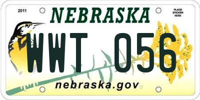 NE license plate WWT056
